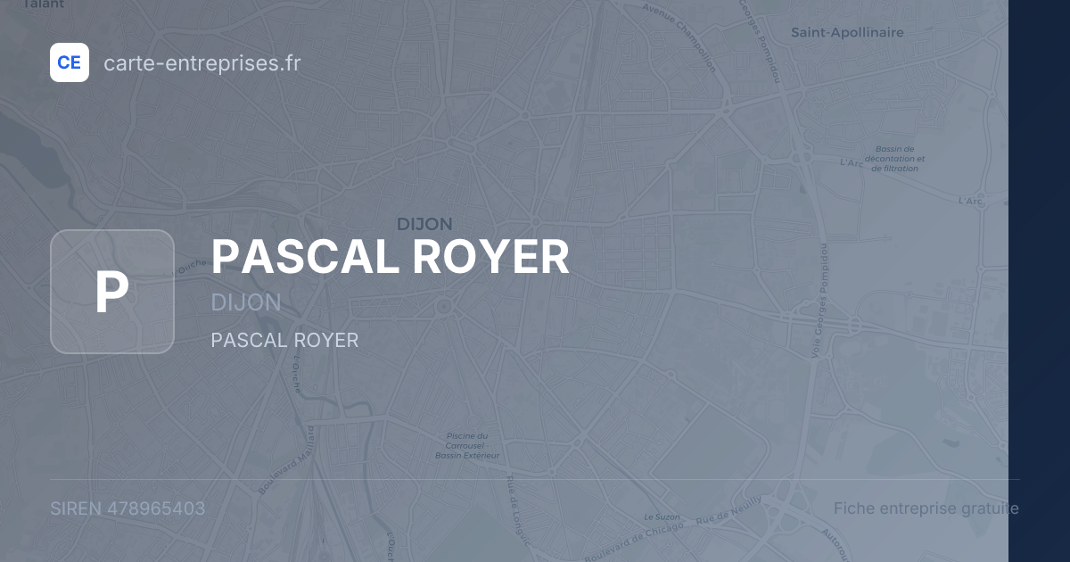 PASCAL ROYER — 478965403 — fiche entreprise