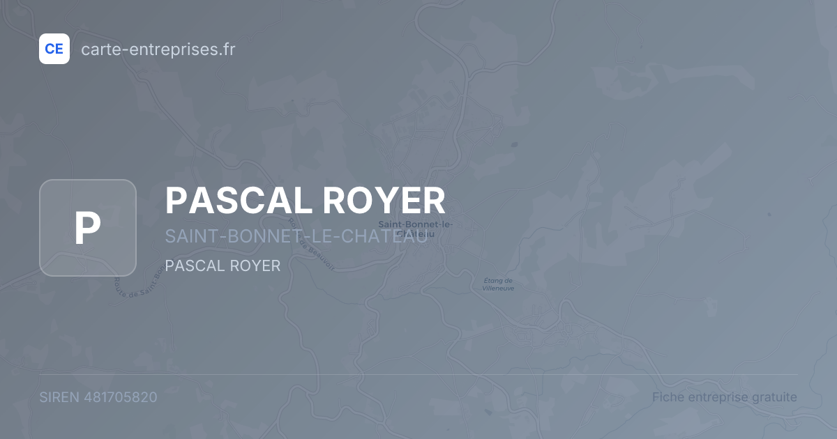 PASCAL ROYER — 481705820 — fiche entreprise