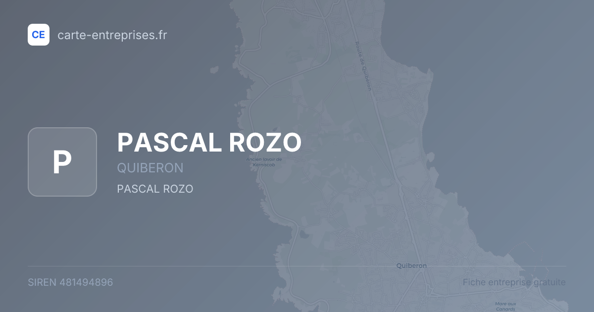 PASCAL ROZO — 481494896 — fiche entreprise