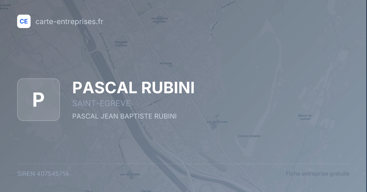 PASCAL RUBINI — 407545714 — fiche entreprise