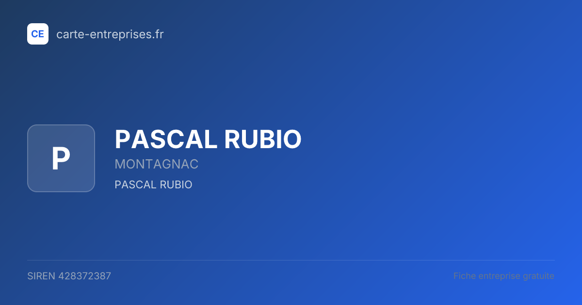 PASCAL RUBIO — 428372387 — fiche entreprise