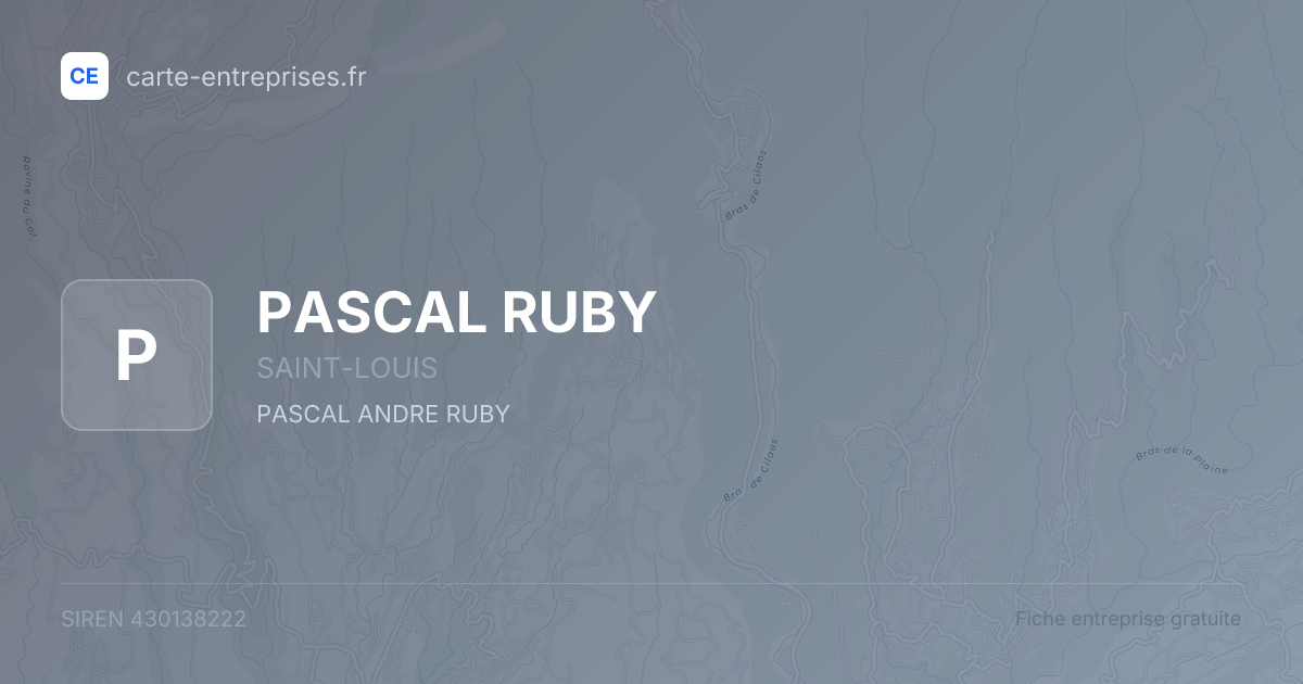 PASCAL RUBY — 430138222 — fiche entreprise