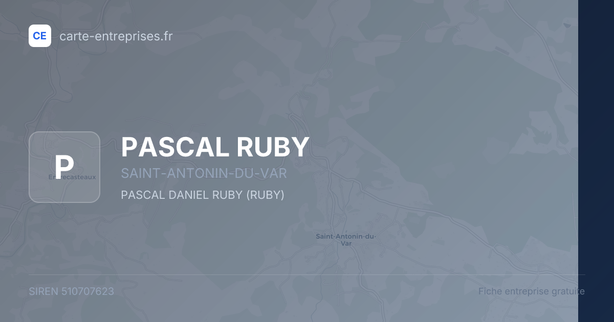 PASCAL RUBY — 510707623 — fiche entreprise