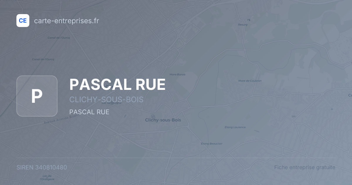 PASCAL RUE — 340810480 — fiche entreprise