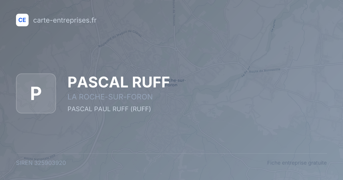 PASCAL RUFF — 325903920 — fiche entreprise