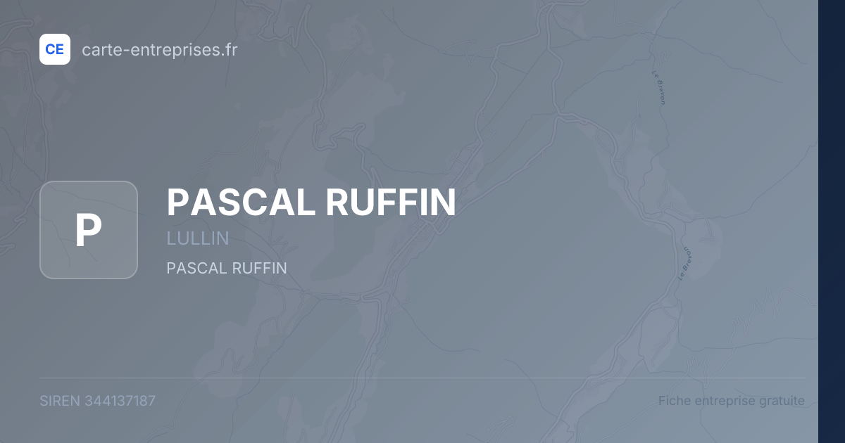 PASCAL RUFFIN — 344137187 — fiche entreprise