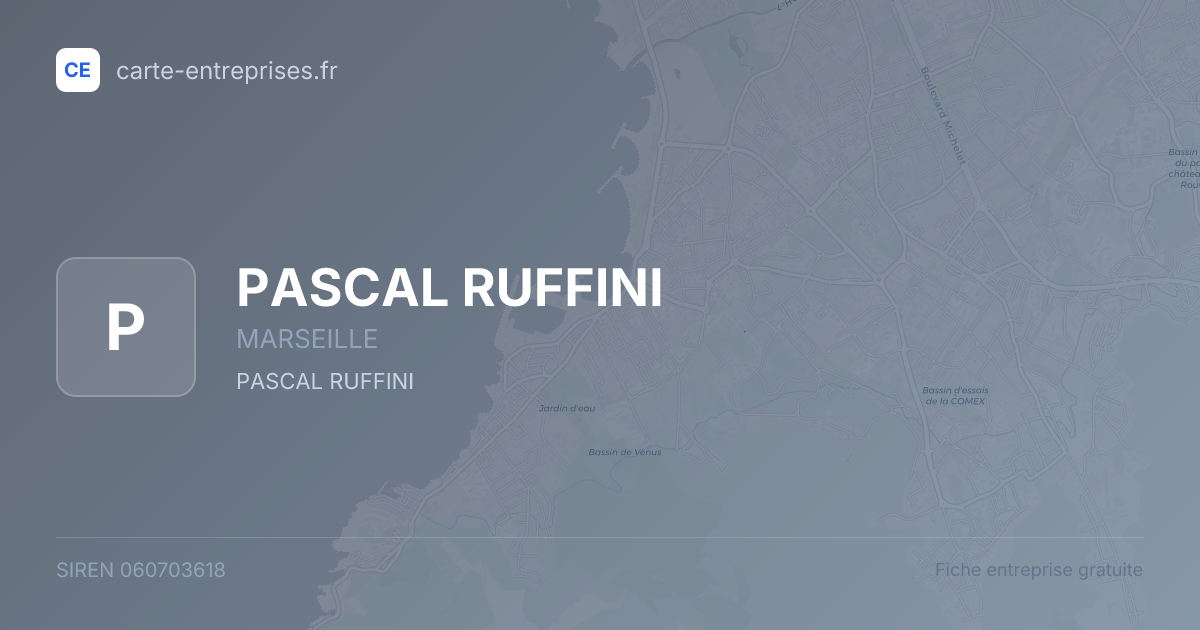 PASCAL RUFFINI — 060703618 — fiche entreprise