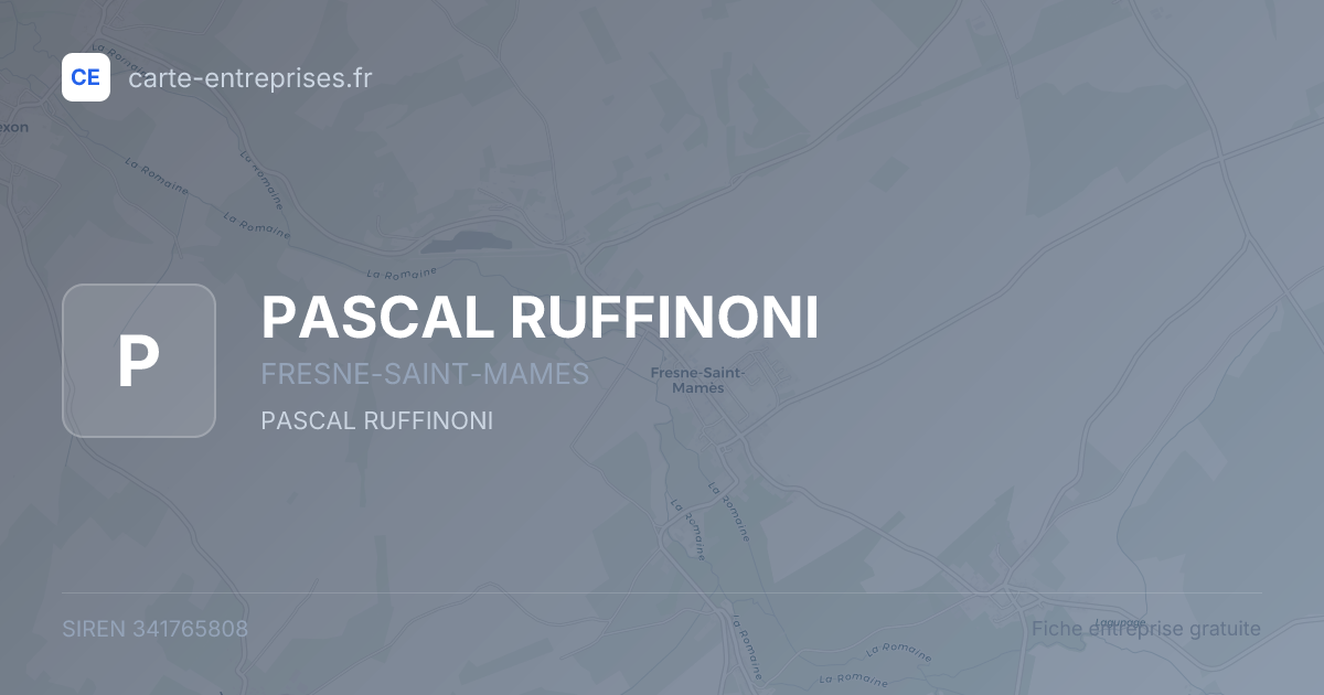 PASCAL RUFFINONI — 341765808 — fiche entreprise