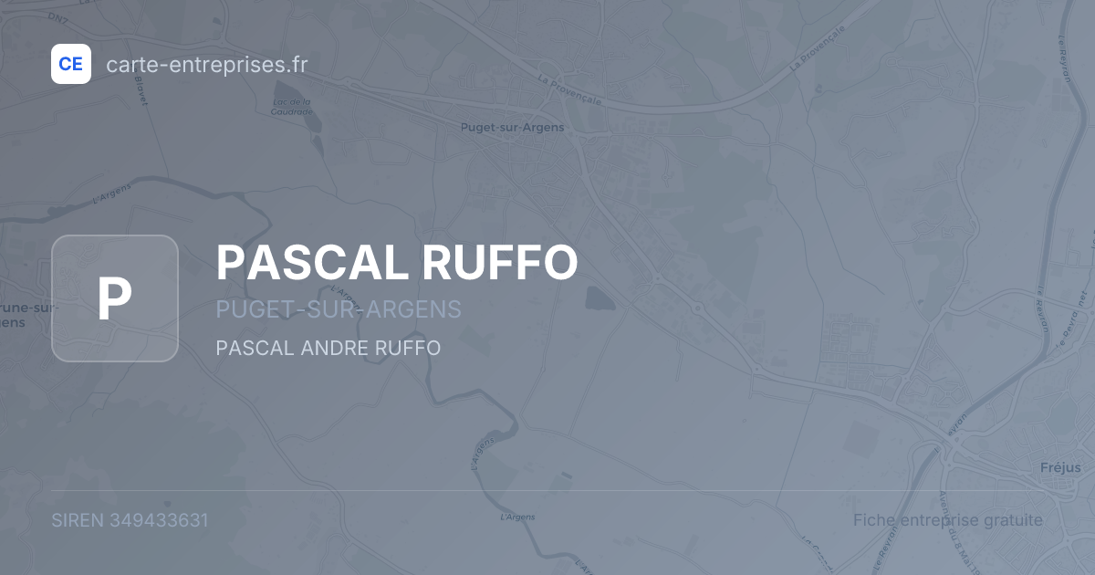 PASCAL RUFFO — 349433631 — fiche entreprise