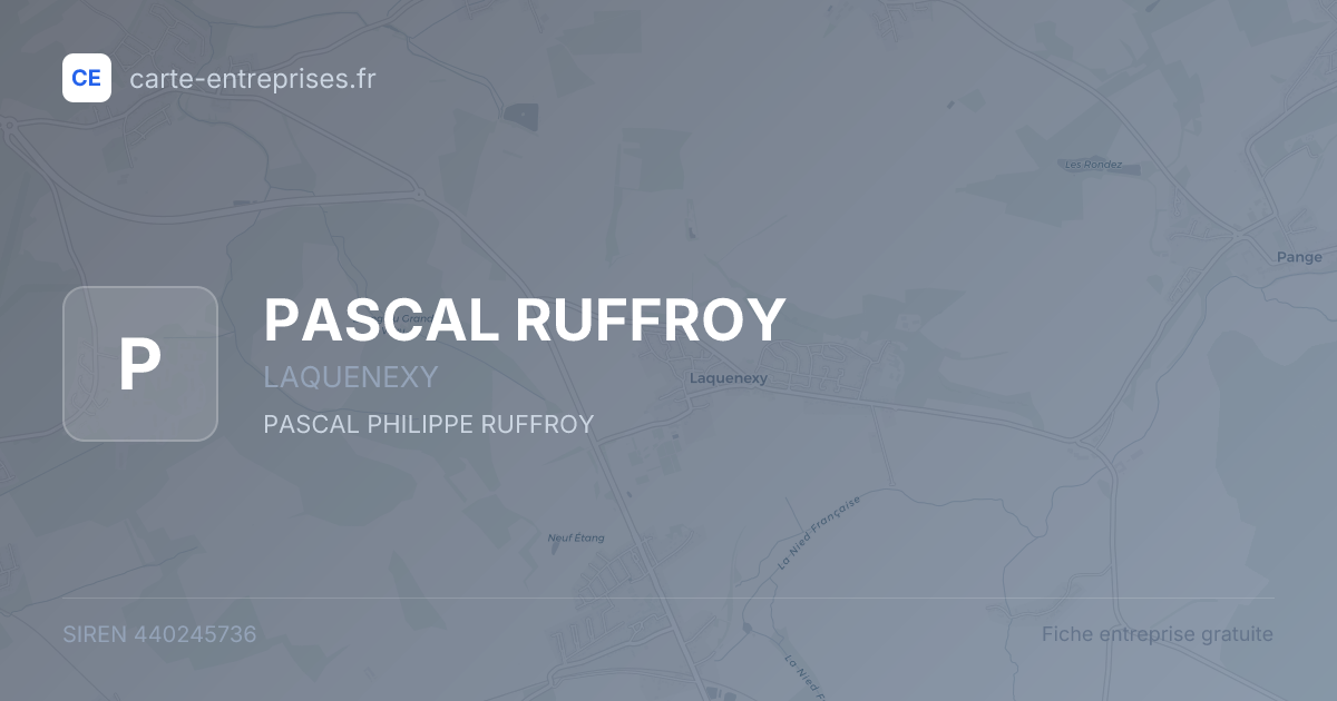 PASCAL RUFFROY — 440245736 — fiche entreprise