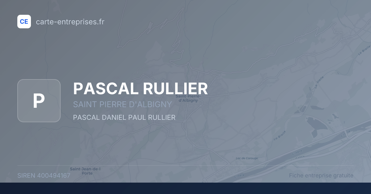 PASCAL RULLIER — 400494167 — fiche entreprise