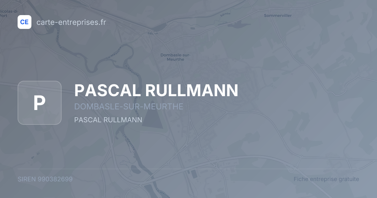 PASCAL RULLMANN — 990382699 — fiche entreprise