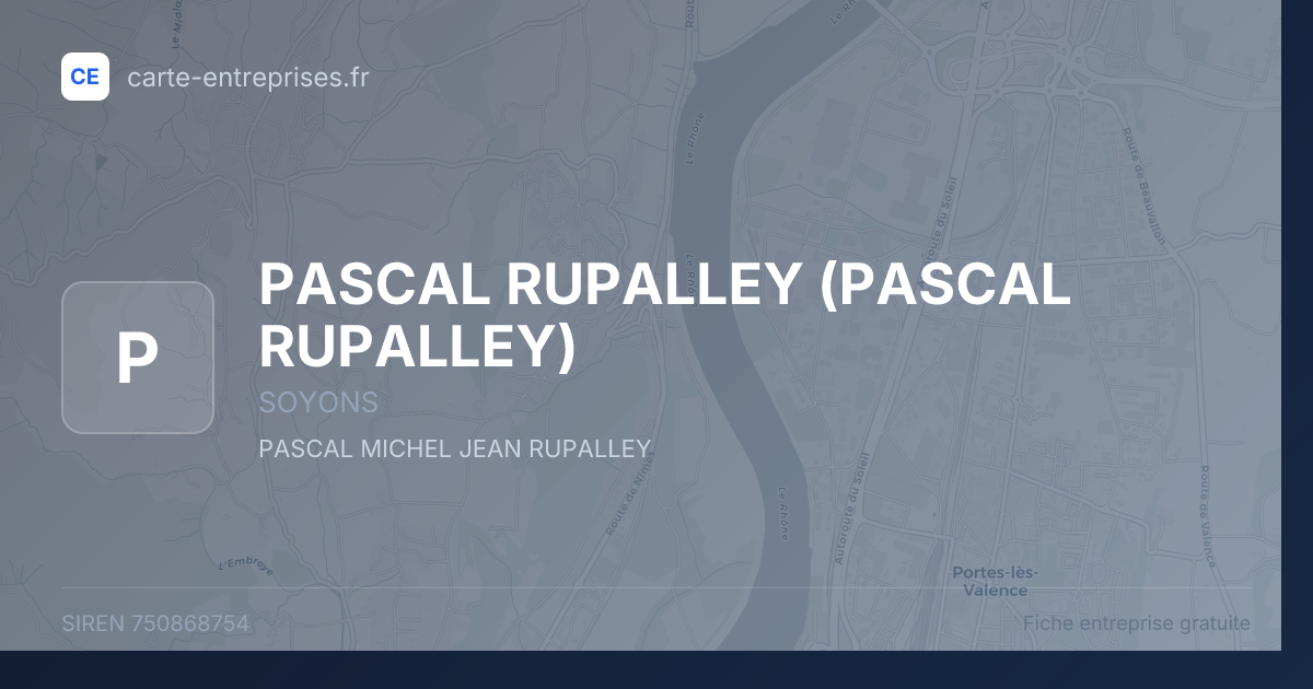 PASCAL RUPALLEY — 750868754 — fiche entreprise