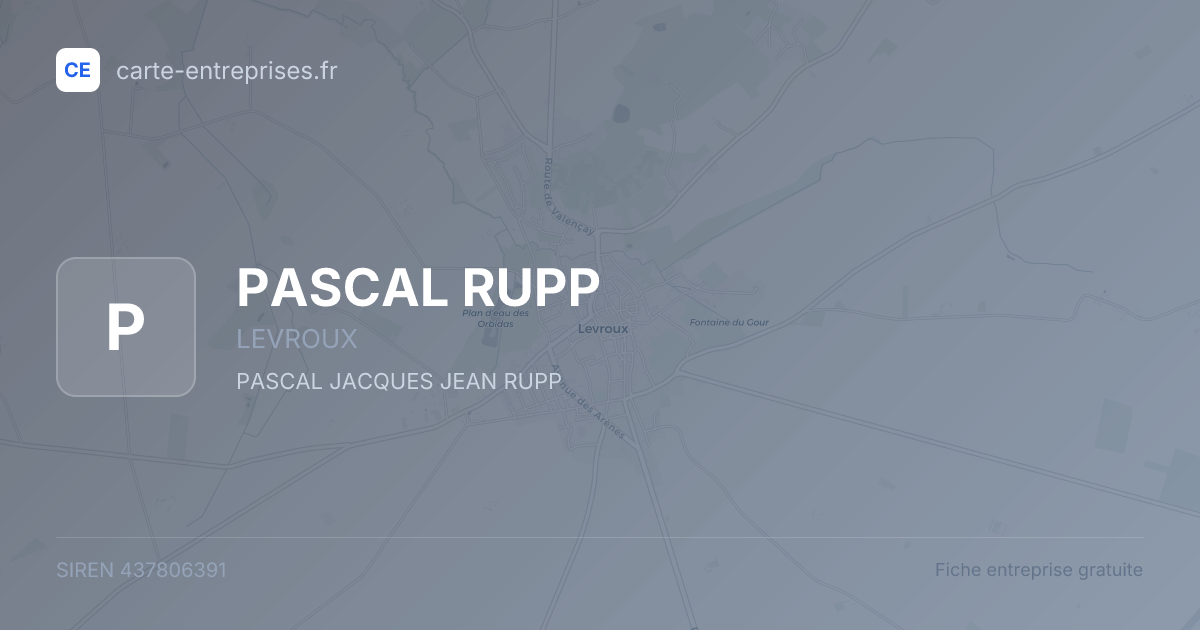 PASCAL RUPP — 437806391 — fiche entreprise