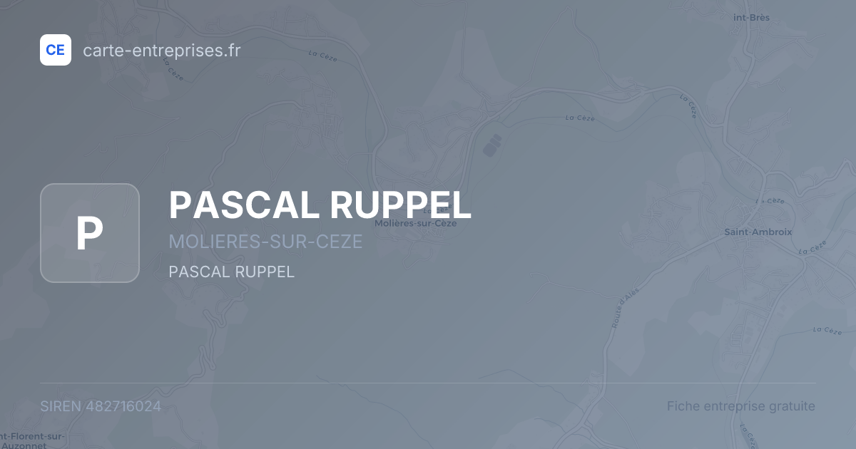 PASCAL RUPPEL — 482716024 — fiche entreprise