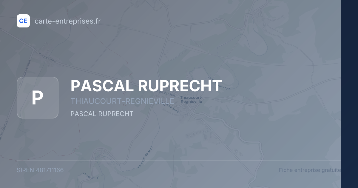 PASCAL RUPRECHT — 481711166 — fiche entreprise