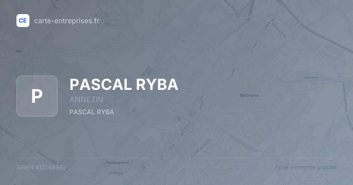 PASCAL RYBA — 412566986 — fiche entreprise