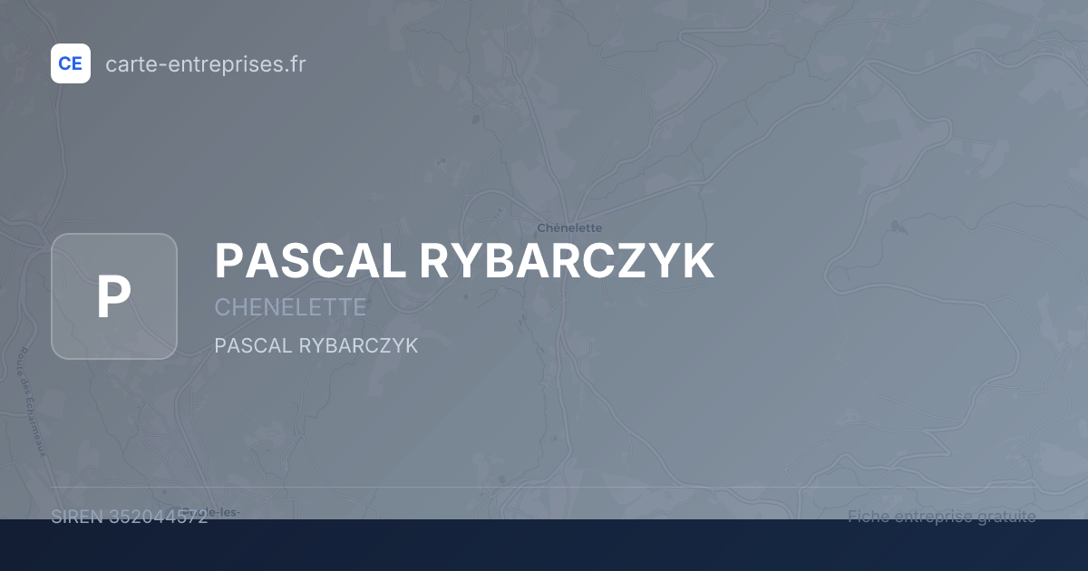 PASCAL RYBARCZYK — 352044572 — fiche entreprise