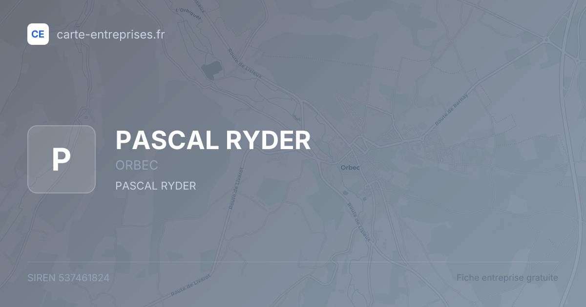 PASCAL RYDER — 537461824 — fiche entreprise