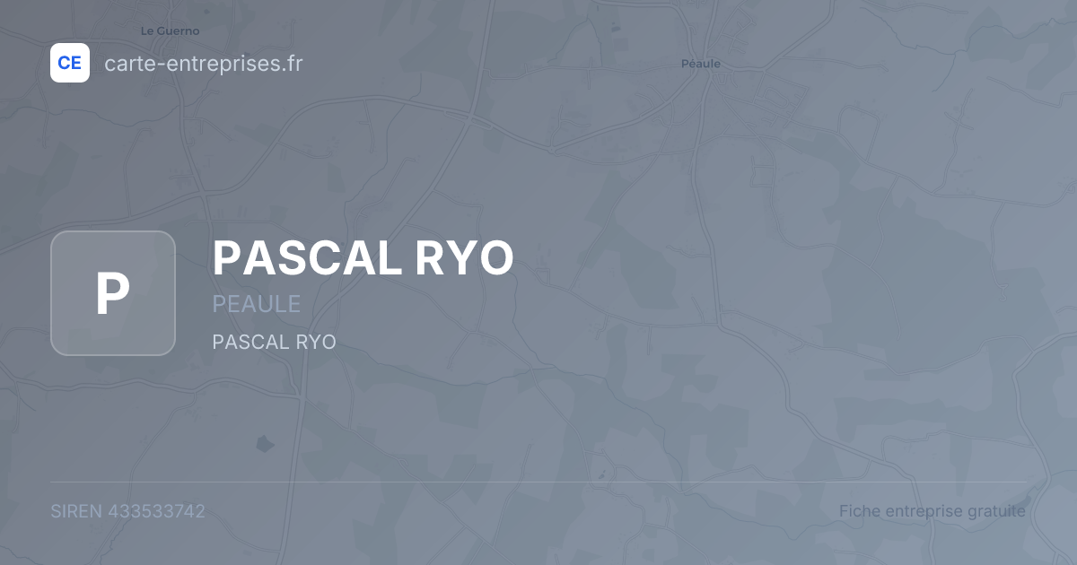 PASCAL RYO — 433533742 — fiche entreprise