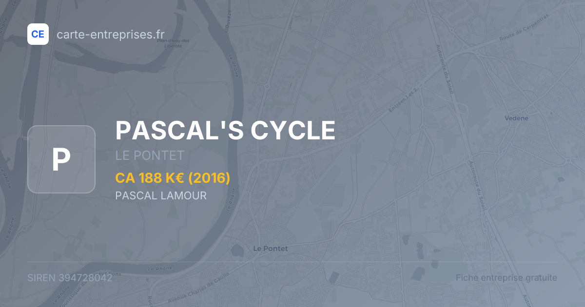 PASCAL'S CYCLE — 394728042 — fiche entreprise