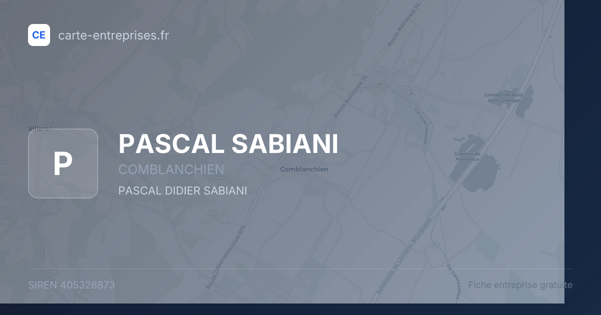 PASCAL SABIANI — 405328873 — fiche entreprise