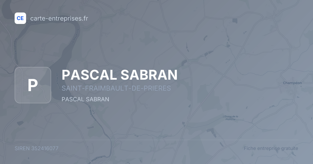 PASCAL SABRAN — 352416077 — fiche entreprise