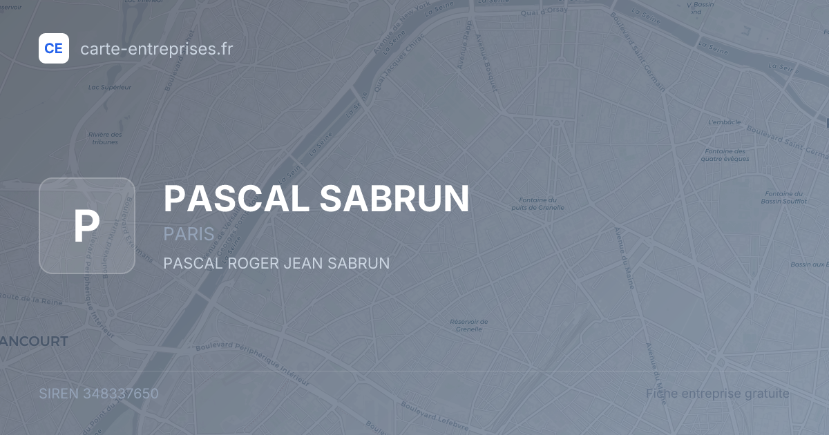 PASCAL SABRUN — 348337650 — fiche entreprise