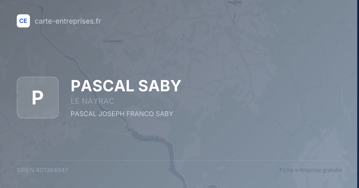 PASCAL SABY — 401364047 — fiche entreprise