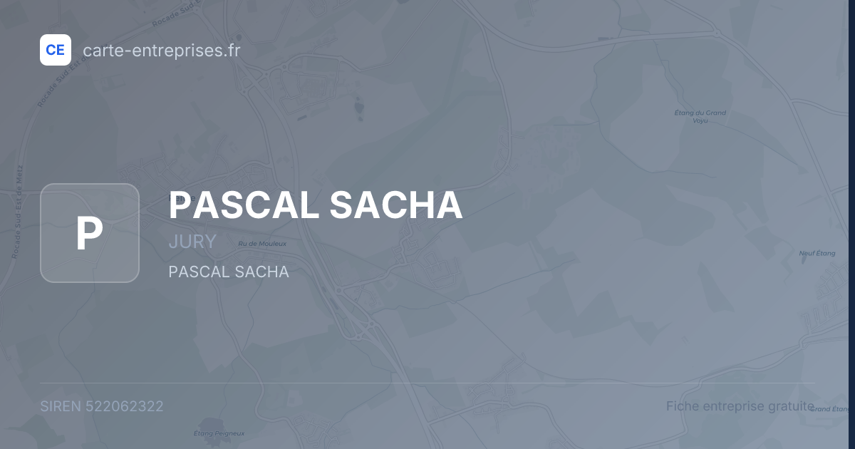 PASCAL SACHA — 522062322 — fiche entreprise