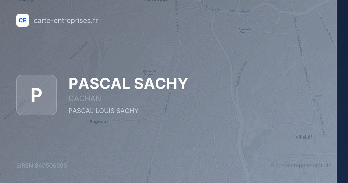 PASCAL SACHY — 840506596 — fiche entreprise