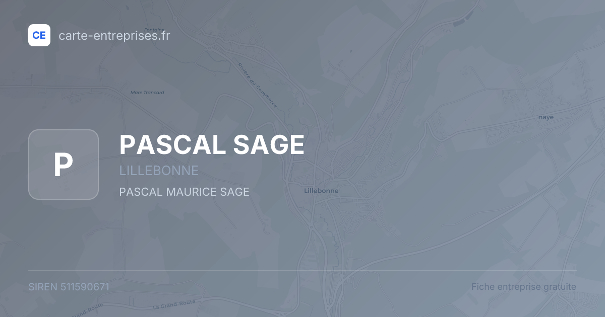 PASCAL SAGE — 511590671 — fiche entreprise