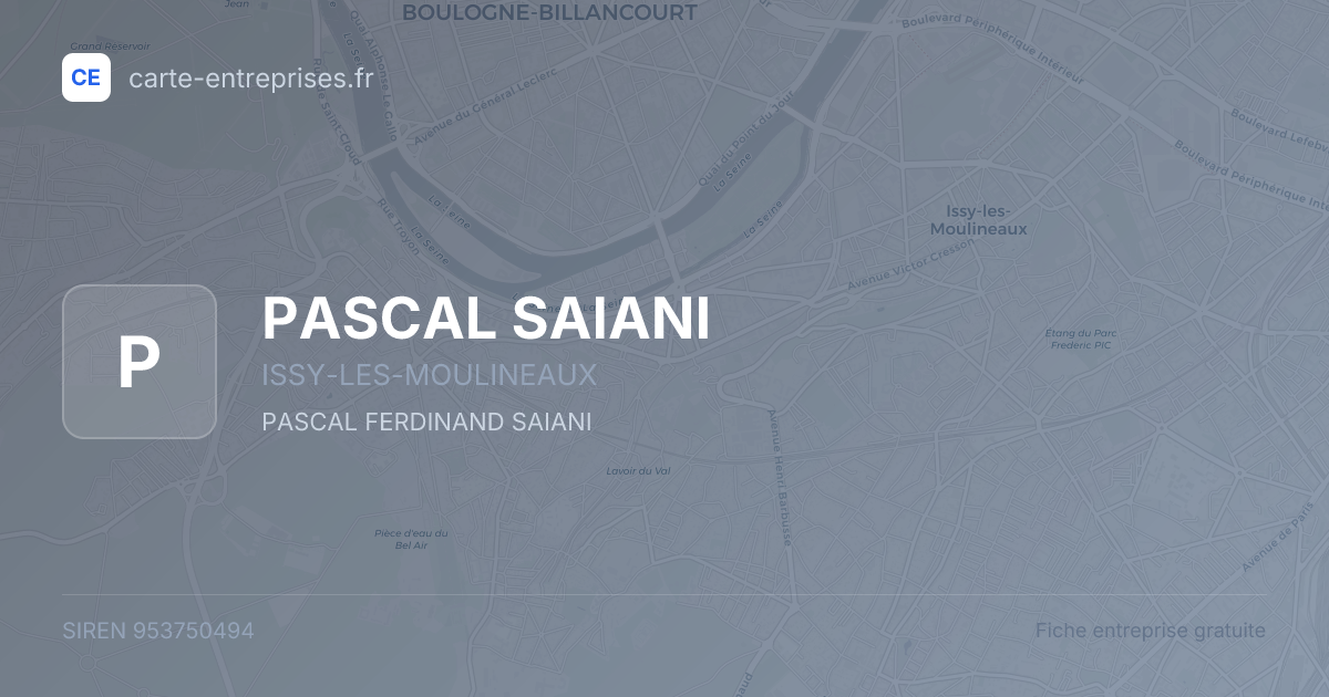 PASCAL SAIANI — 953750494 — fiche entreprise