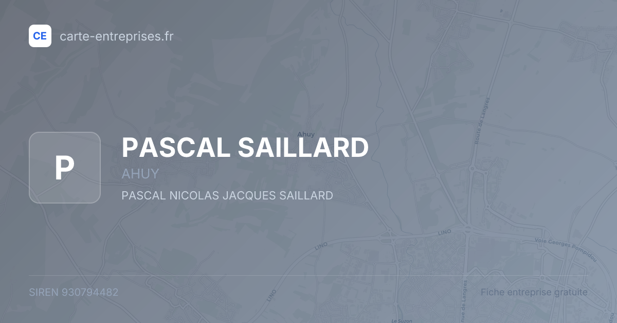 PASCAL SAILLARD — 930794482 — fiche entreprise