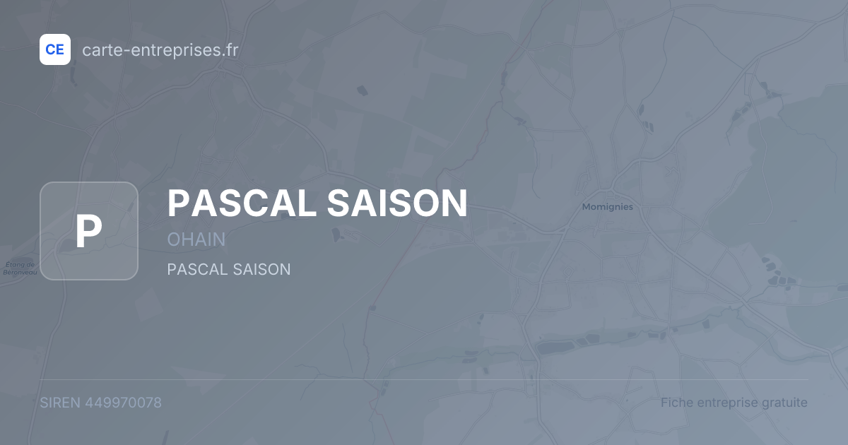 PASCAL SAISON — 449970078 — fiche entreprise