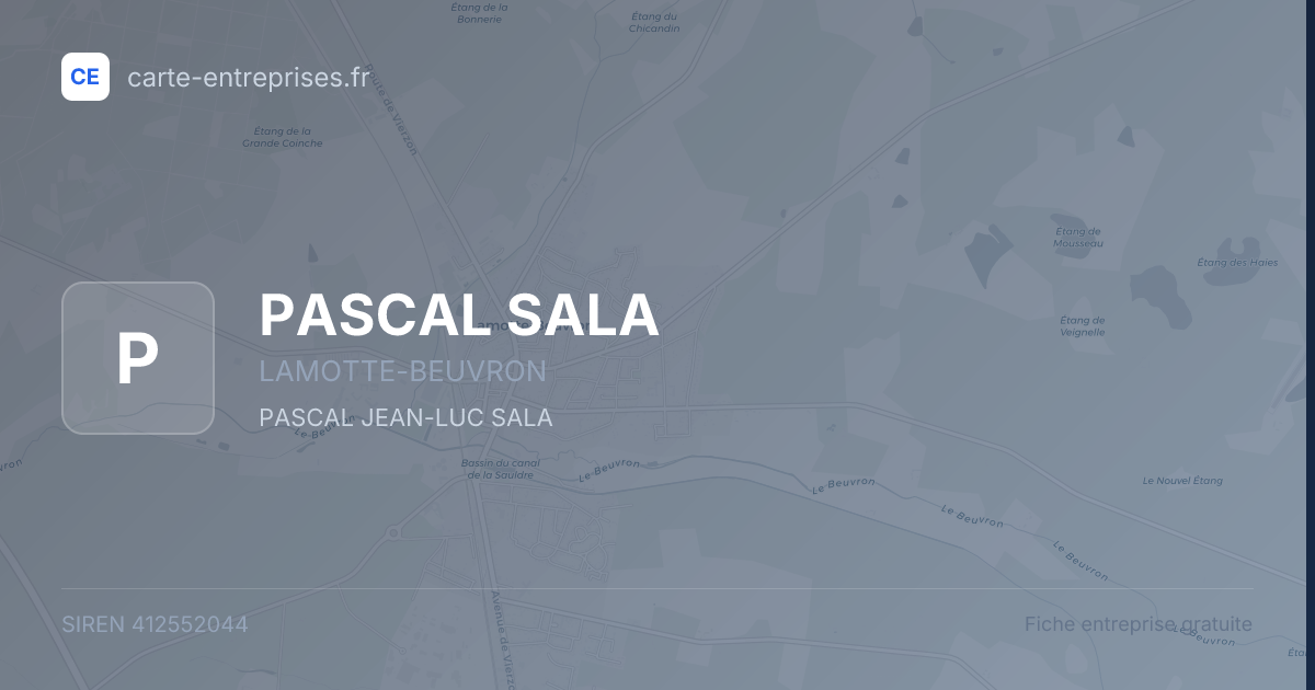 PASCAL SALA — 412552044 — fiche entreprise