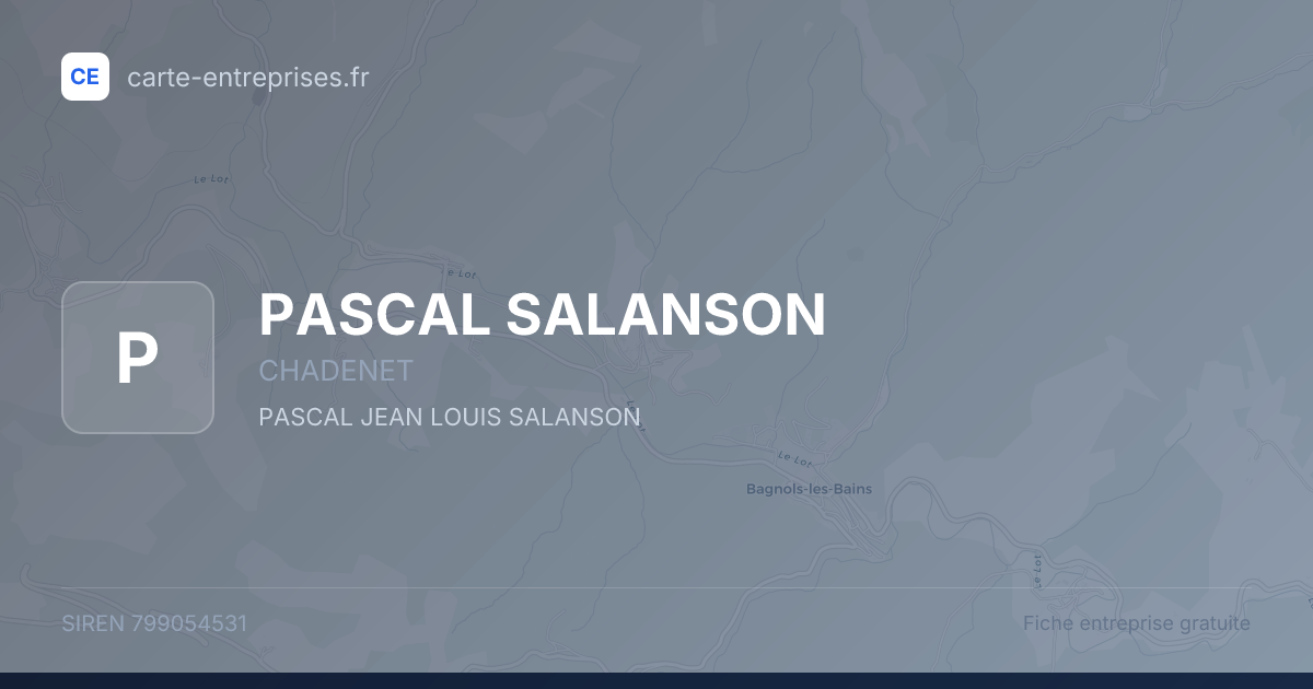 PASCAL SALANSON — 799054531 — fiche entreprise