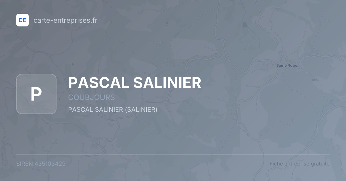 PASCAL SALINIER — 435103429 — fiche entreprise
