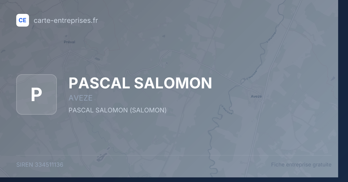 PASCAL SALOMON — 334511136 — fiche entreprise