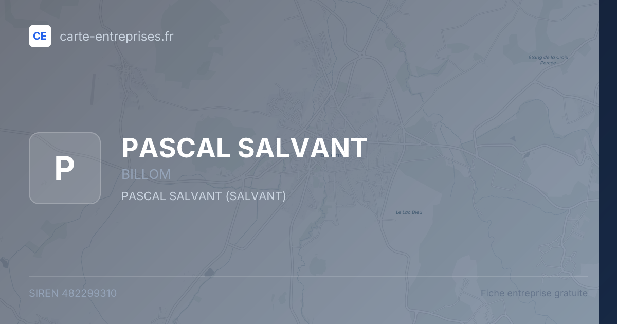 PASCAL SALVANT — 482299310 — fiche entreprise