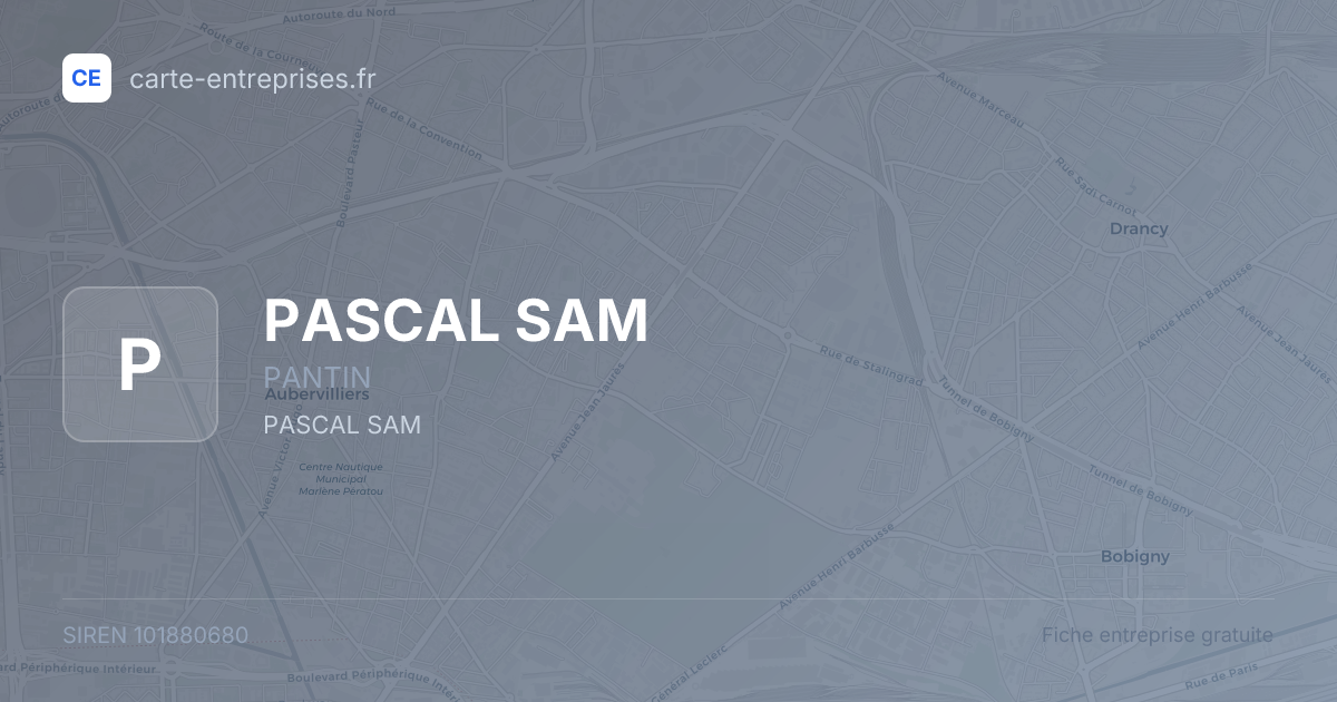 PASCAL SAM — 101880680 — fiche entreprise