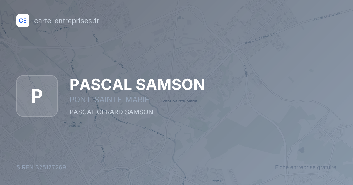 PASCAL SAMSON — 325177269 — fiche entreprise