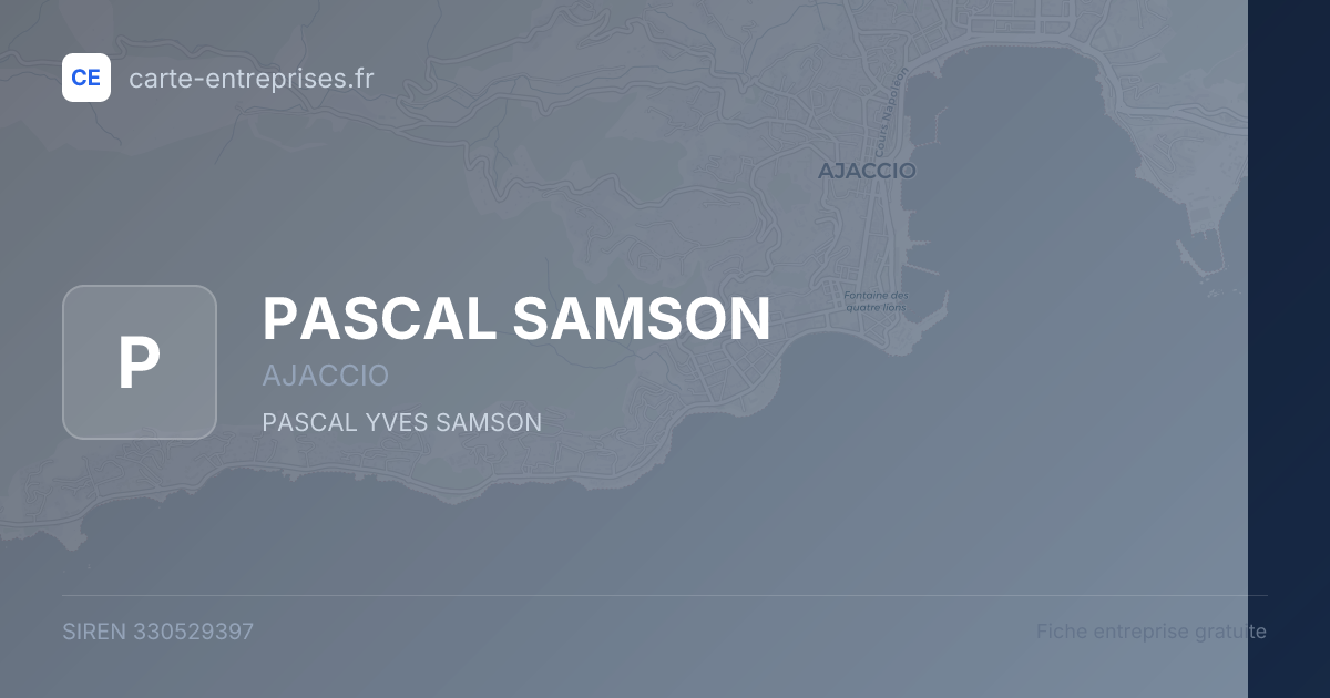 PASCAL SAMSON — 330529397 — fiche entreprise