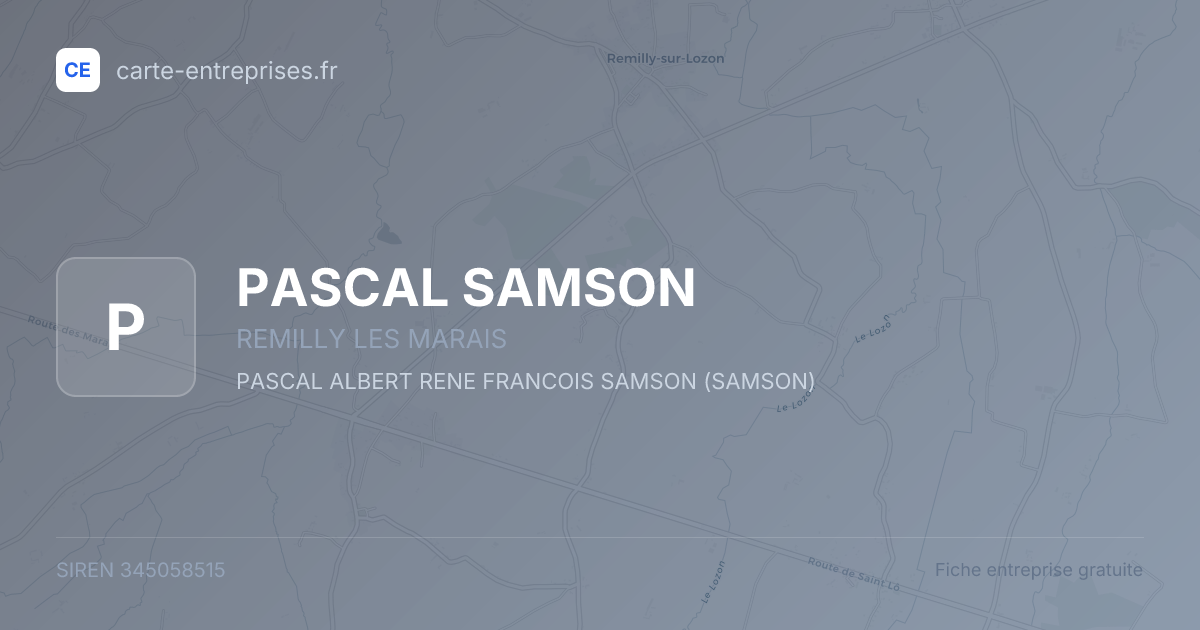 PASCAL SAMSON — 345058515 — fiche entreprise