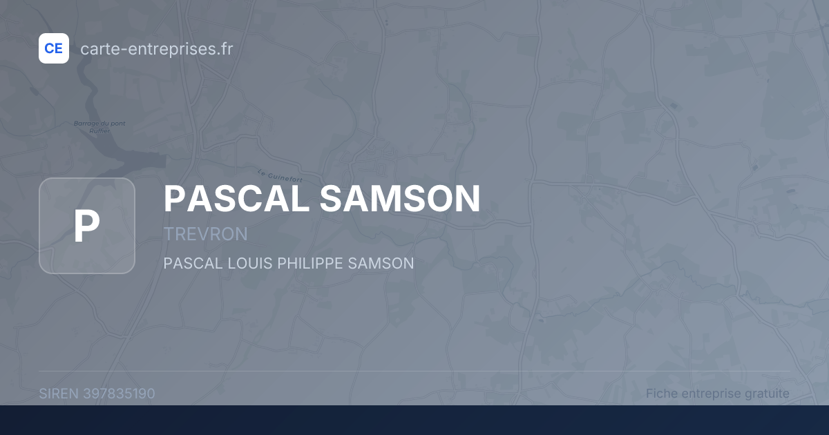 PASCAL SAMSON — 397835190 — fiche entreprise