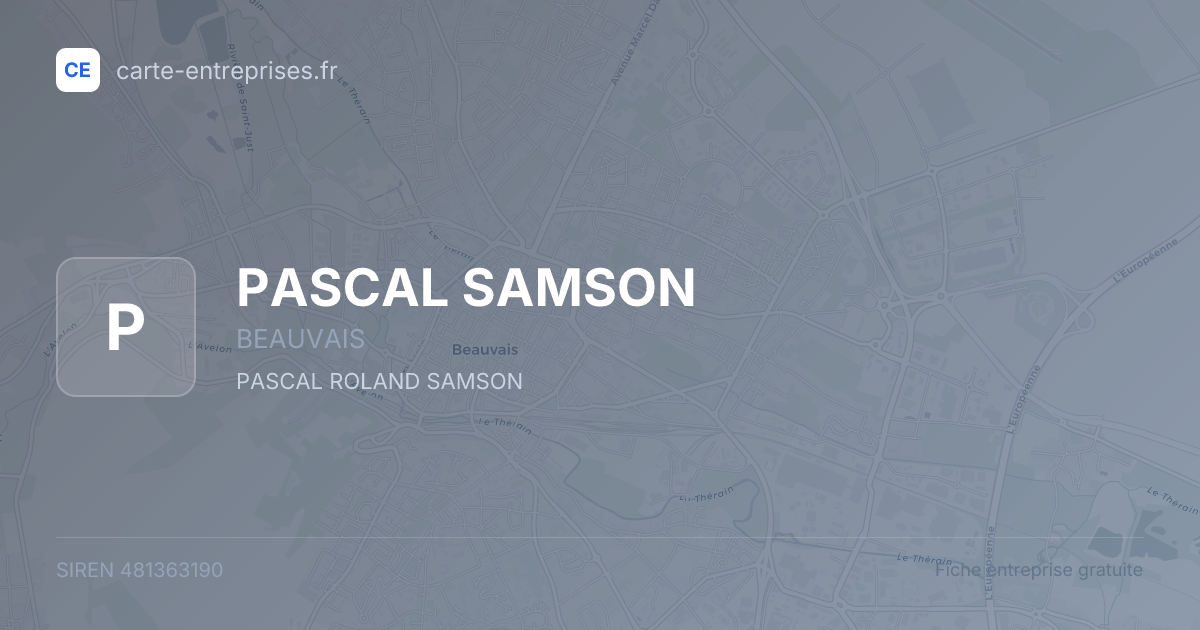 PASCAL SAMSON — 481363190 — fiche entreprise