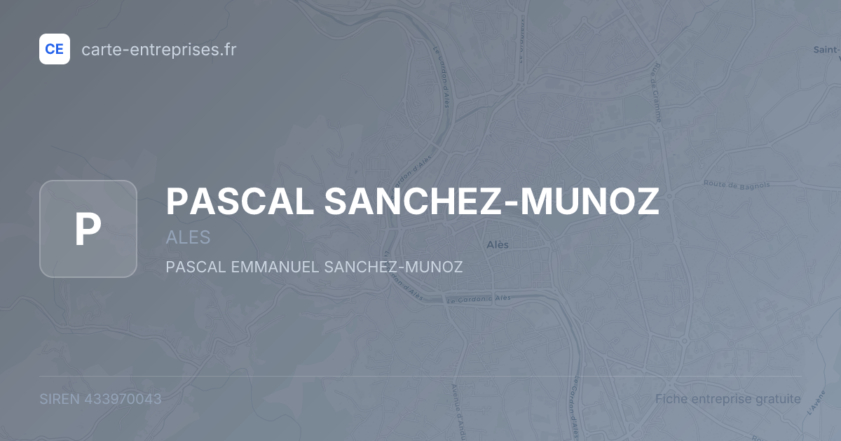 PASCAL SANCHEZ-MUNOZ — 433970043 — fiche entreprise