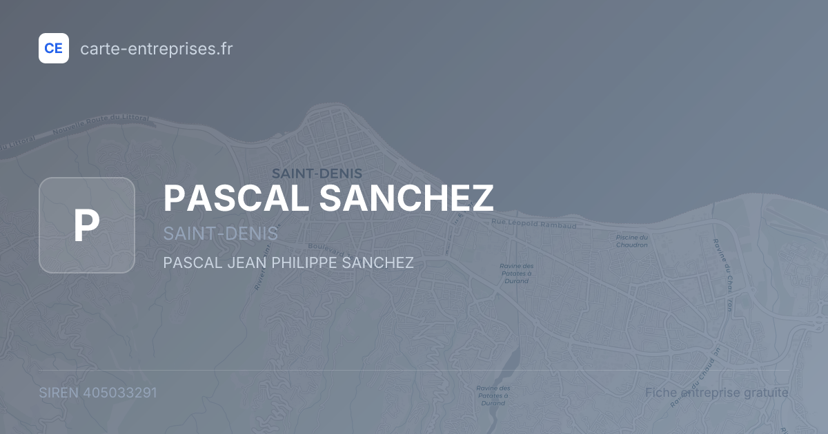 PASCAL SANCHEZ — 405033291 — fiche entreprise