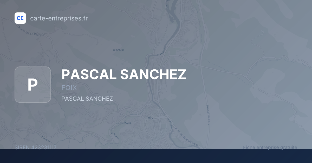 PASCAL SANCHEZ — 423231117 — fiche entreprise