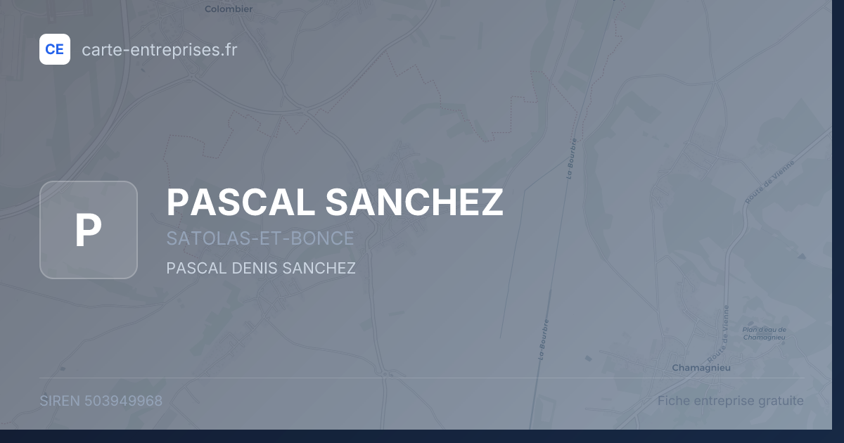 PASCAL SANCHEZ — 503949968 — fiche entreprise